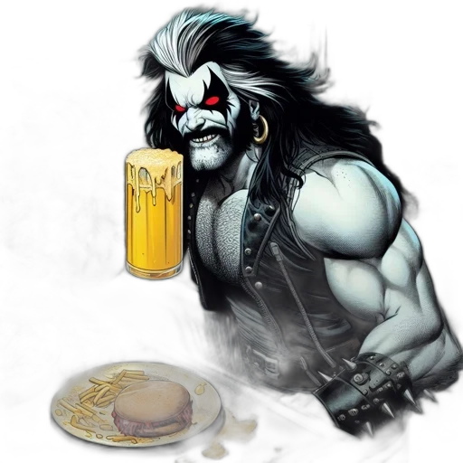food, concept art, fantasy art, comic book art, photorealistic, individual, long, black transparent PNG cut-out