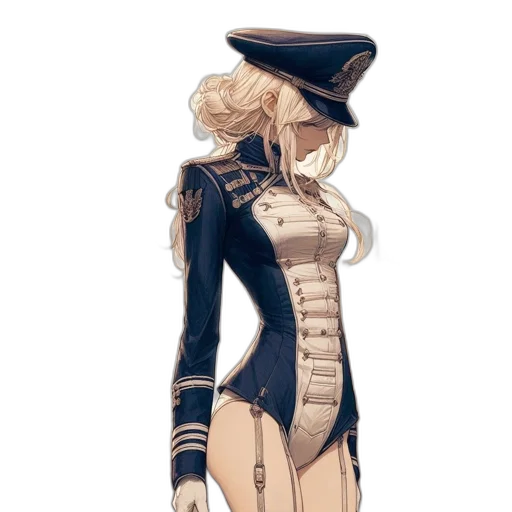 staff, dress, jacket, hat, concept art, fantasy art, watercolor, anime transparent PNG cut-out