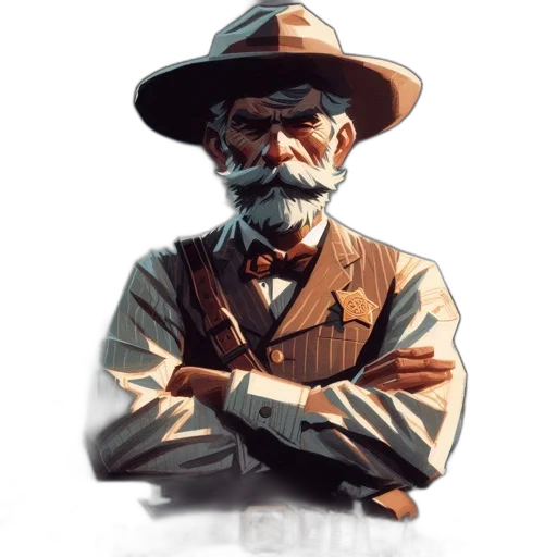 hat, face, staff, concept art, pixel art, comic book art, photorealistic, elderly transparent PNG cut-out