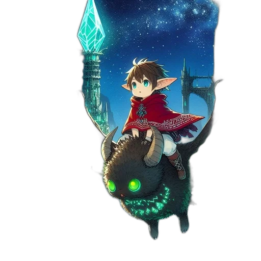 dragon, staff, sword, creature, fantasy art, concept art, pixel art, anime transparent PNG cut-out
