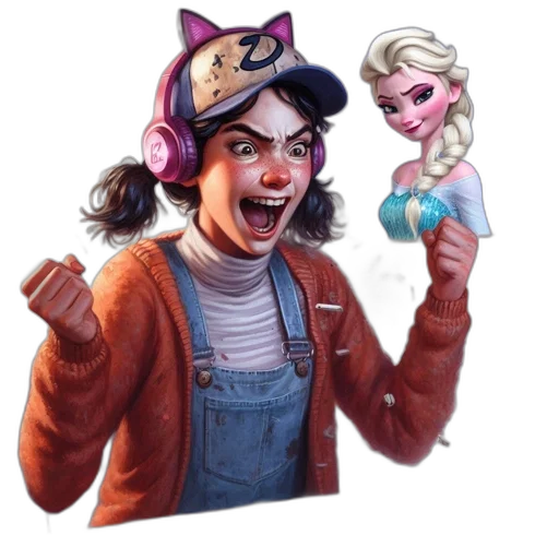 face, weapon, staff, jacket, concept art, comic book art, pixel art, cartoon transparent PNG cut-out