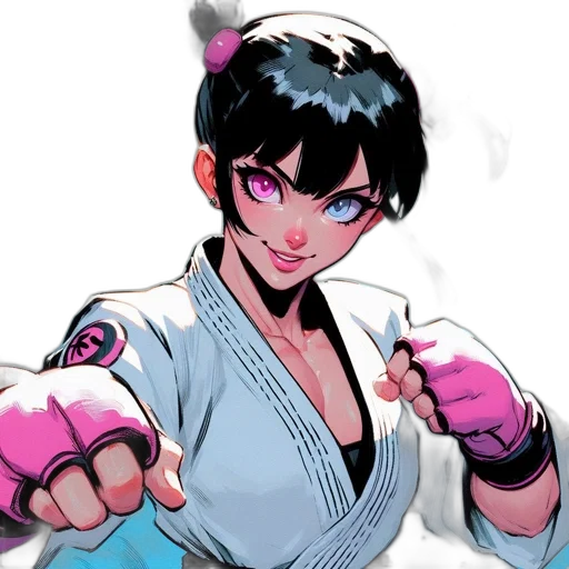 weapon, jacket, staff, anime, comic book art, concept art, cartoon, pastel transparent PNG cut-out