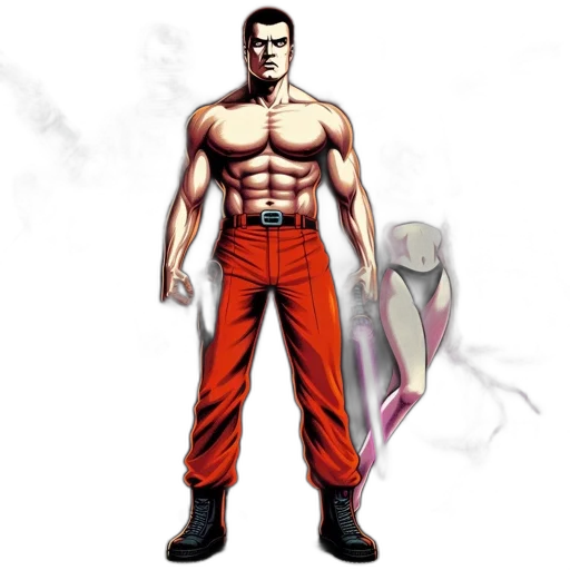 staff, concept art, comic book art, 3d render, fantasy art, red, intense, action-packed transparent PNG cut-out