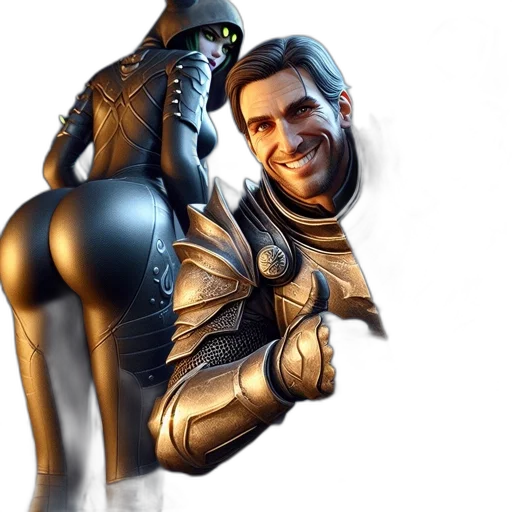 weapon, jacket, robot, concept art, 3d render, two, animated, characters transparent PNG cut-out