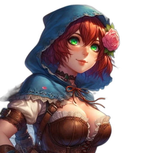 dress, crown, face, staff, fantasy art, concept art, pixel art, anime transparent PNG cut-out