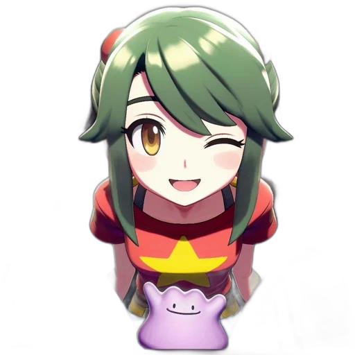 staff, hat, animal, creature, pixel art, anime, cartoon, watercolor transparent PNG cut-out