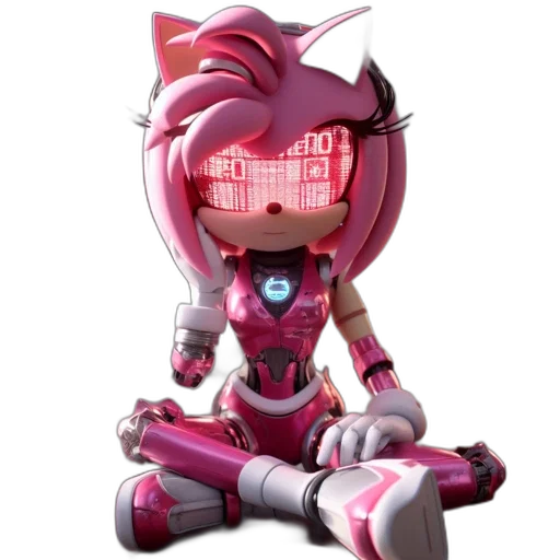 robot, concept art, cyberpunk, 3d render, vaporwave, animated, feline, character transparent PNG cut-out