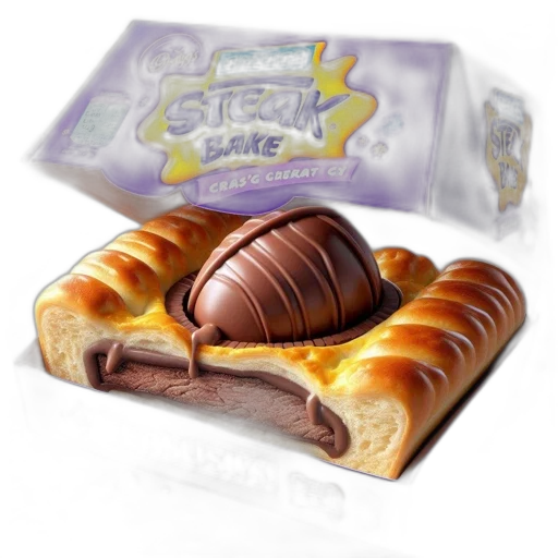 food, photorealistic, 3d render, concept art, cadbury, creme, egg, gets transparent PNG cut-out