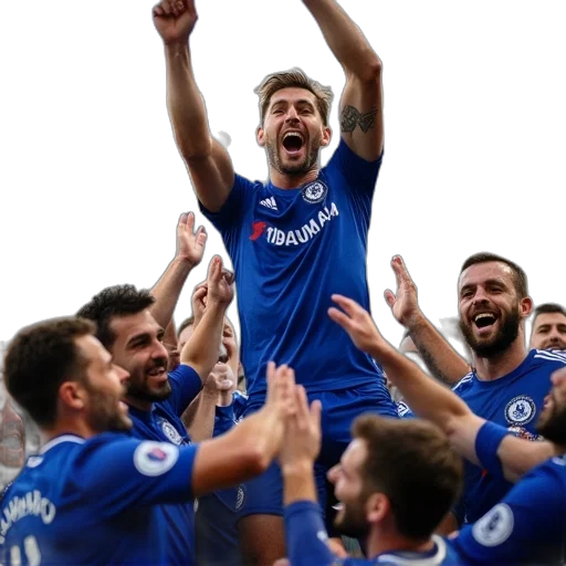olivier, swash, lifted, air, his, chelsea, team, mates transparent PNG cut-out