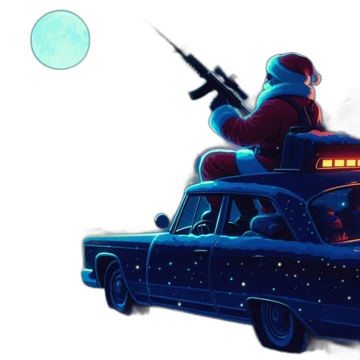 car, weapon, concept art, comic book art, outer space, snow, wintry, night transparent PNG cut-out