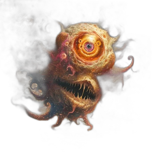 creature, mask, face, staff, concept art, fantasy art, photorealistic, massive transparent PNG cut-out