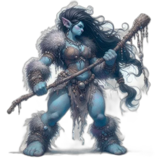 staff, fantasy art, concept art, comic book art, pixel art, blue, ethereal, creature transparent PNG cut-out