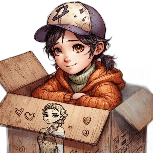 hat, anime, concept art, watercolor, cartoon, earth tones, pastel, young transparent PNG cut-out
