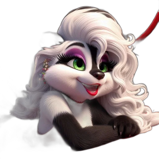 staff, animal, face, concept art, 3d render, cartoon, photorealistic, skunk transparent PNG cut-out