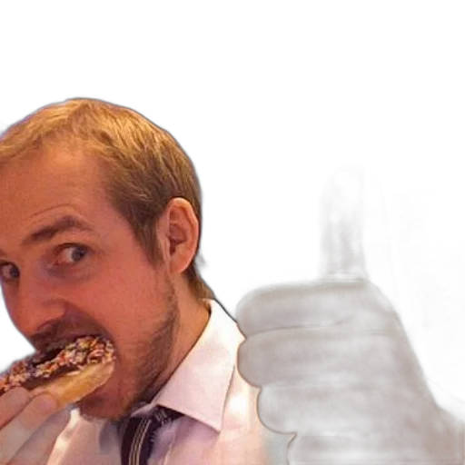 food, staff, weapon, man, white, shirt, tie, gives transparent PNG cut-out