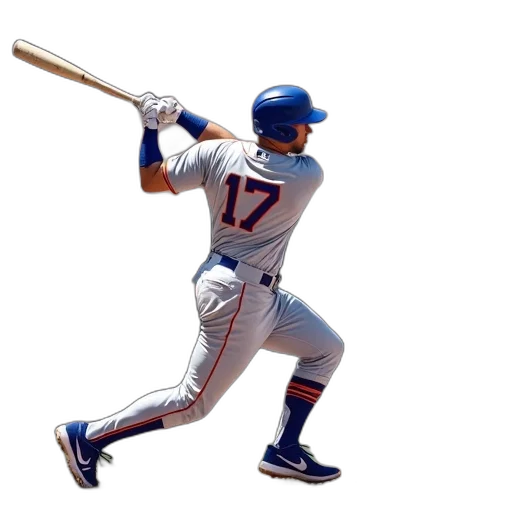 weapon, staff, baseball, player, gray, uniform, number, back transparent PNG cut-out