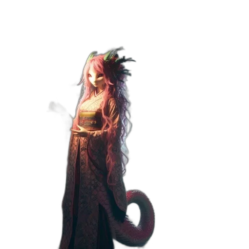 dragon, creature, staff, dress, concept art, fantasy art, 3d render, pixel art transparent PNG cut-out