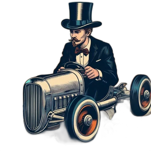 car, robot, weapon, hat, concept art, comic book art, cartoon, pixel art transparent PNG cut-out