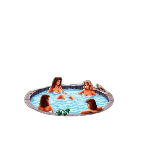 3d render, pixel art, underwater, wintery, mountain, setting, animated, scene transparent PNG cut-out