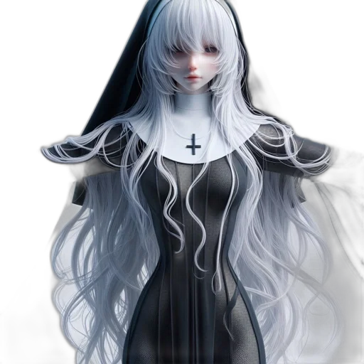 dress, robot, concept art, 3d render, fantasy art, photorealistic, monochrome, dark transparent PNG cut-out