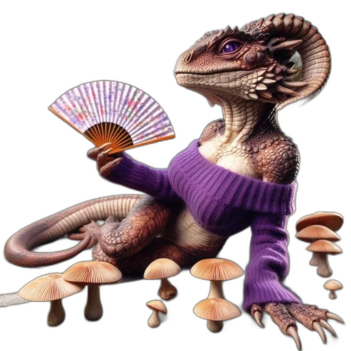 dragon, creature, animal, hat, concept art, 3d render, fantasy art, human-like transparent PNG cut-out