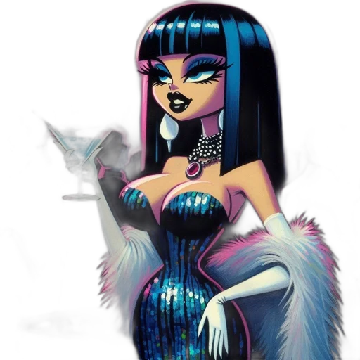 dress, concept art, fantasy art, cartoon, comic book art, stylized, female, character transparent PNG cut-out