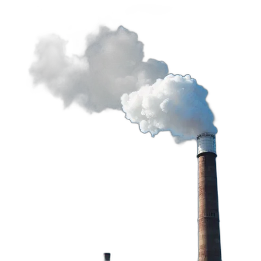 mask, building, fog, earth tones, large, industrial, smokestack, emitting transparent PNG cut-out