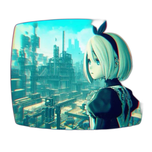 mask, robot, face, weapon, cyberpunk, anime, concept art, fantasy art transparent PNG cut-out