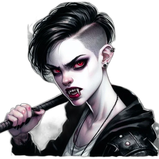 staff, face, jacket, creature, concept art, comic book art, cyberpunk, fantasy art transparent PNG cut-out