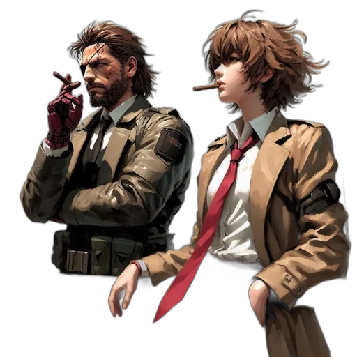 jacket, weapon, staff, concept art, comic book art, cyberpunk, pixel art, red transparent PNG cut-out