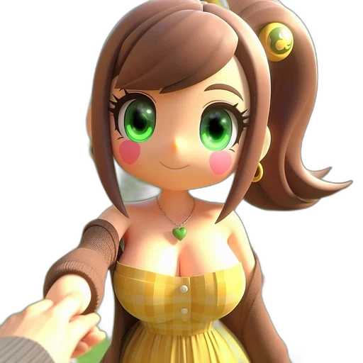 dress, staff, face, weapon, 3d render, concept art, pixel art, photorealistic transparent PNG cut-out
