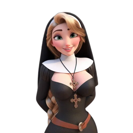 dress, staff, jewelry, 3d render, concept art, fantasy art, cartoon, young transparent PNG cut-out