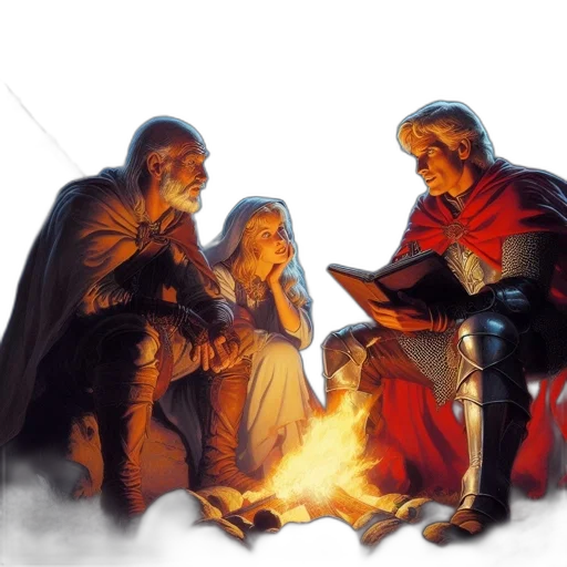 concept art, fantasy art, fire, snow, night, sunset, starry, nighttime transparent PNG cut-out