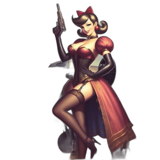 weapon, staff, dress, concept art, fantasy art, pixel art, comic book art, red transparent PNG cut-out