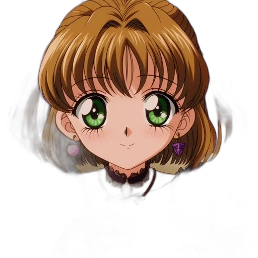 face, hair, staff, jewelry, anime, cartoon, photorealistic, pixel art transparent PNG cut-out