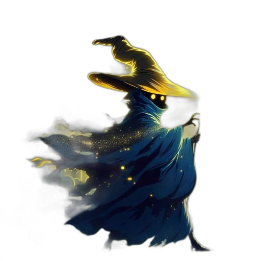 dragon, mask, dress, staff, concept art, fantasy art, pixel art, watercolor transparent PNG cut-out