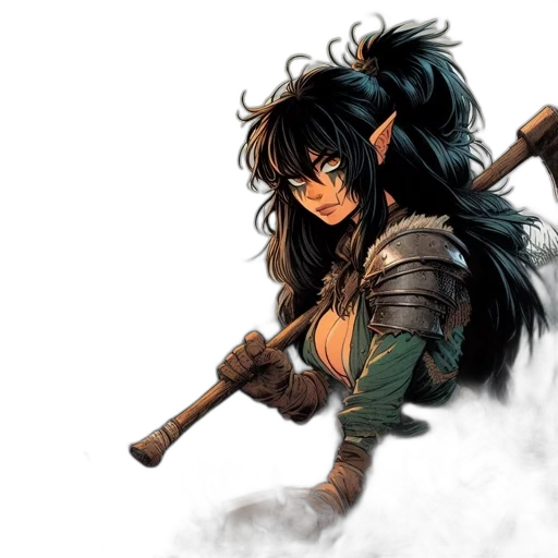 sword, weapon, fantasy art, concept art, comic book art, anime, ethereal, woman transparent PNG cut-out