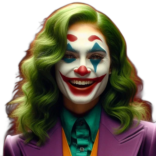 face, comic book art, concept art, photorealistic, cartoon, person, green, hair transparent PNG cut-out