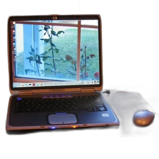 3d render, laptop, sits, wooden transparent PNG cut-out