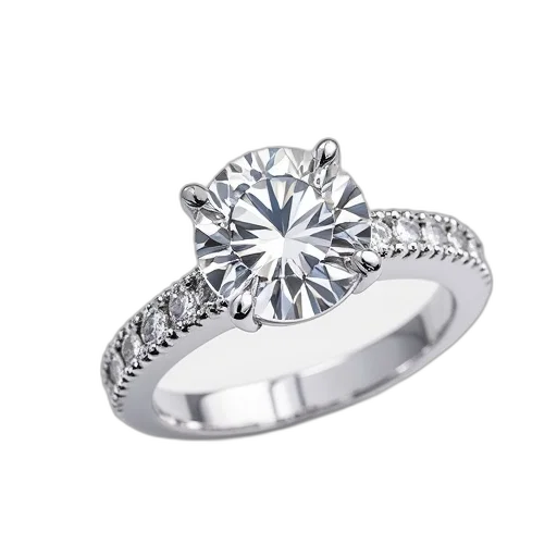jewelry, crown, elegant, round, diamond, engagement, ring, features transparent PNG cut-out