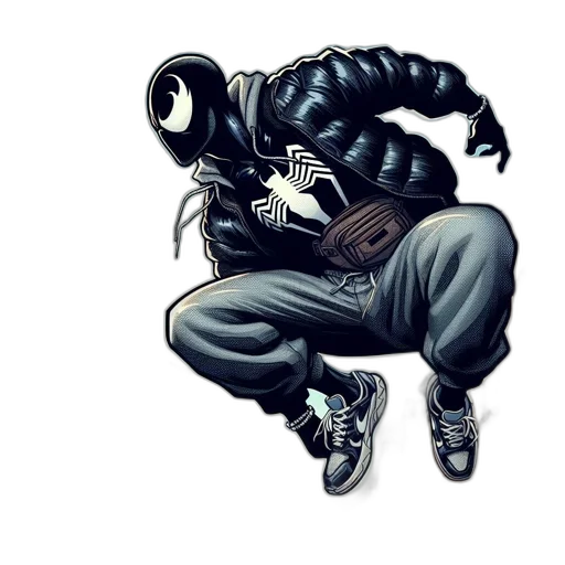 jacket, mask, weapon, comic book art, concept art, pixel art, photorealistic, monochrome transparent PNG cut-out