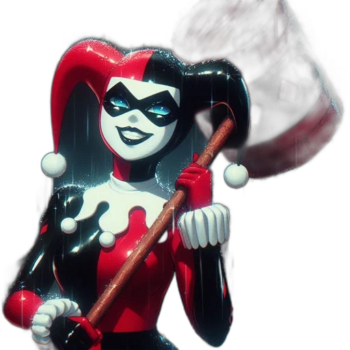 mask, staff, weapon, comic book art, concept art, 3d render, cartoon, woman transparent PNG cut-out