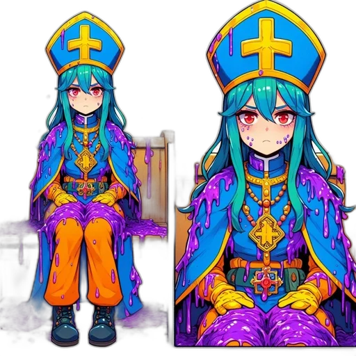 crown, concept art, pixel art, fantasy art, anime, colorful, blue, dark transparent PNG cut-out