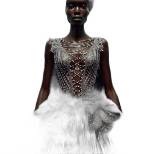 dress, jewelry, hair, crown, 3d render, concept art, photorealistic, fantasy art transparent PNG cut-out