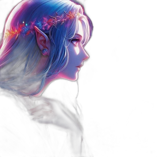 crown, face, watercolor, concept art, fantasy art, photorealistic, neon lights, outer space transparent PNG cut-out