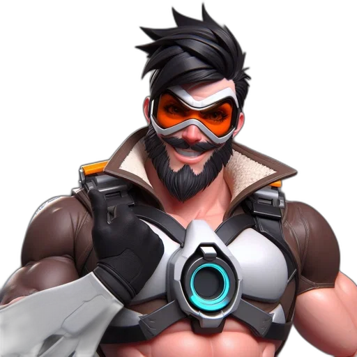 mask, weapon, jacket, face, concept art, 3d render, cartoon, cyberpunk transparent PNG cut-out
