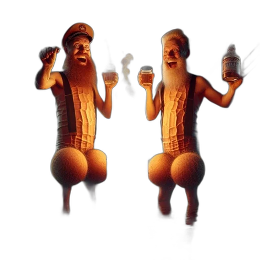 food, 3d render, concept art, pixel art, two, peanut, butter, jar-costumed transparent PNG cut-out
