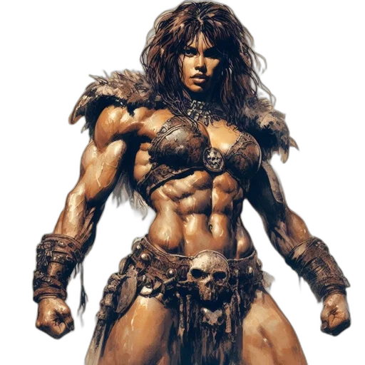fantasy art, concept art, comic book art, photorealistic, fierce, armored, woman, likely transparent PNG cut-out