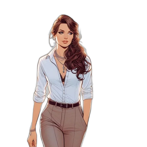 staff, jacket, comic book art, concept art, cartoon, fantasy art, earth tones, pastel transparent PNG cut-out