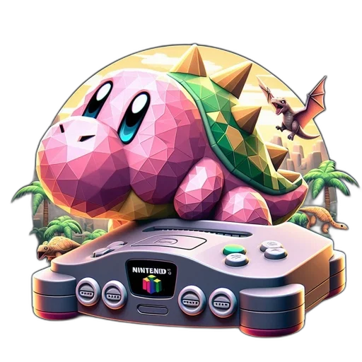 creature, animal, weapon, dragon, vaporwave, pixel art, concept art, 3d render transparent PNG cut-out